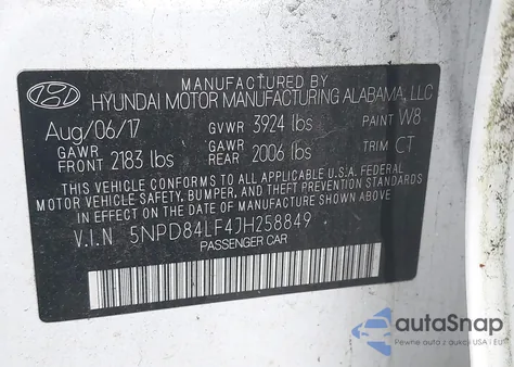 2018 Hyundai Elantra Sel from USA, damaged, VIN 5NPD84LF4JH258849